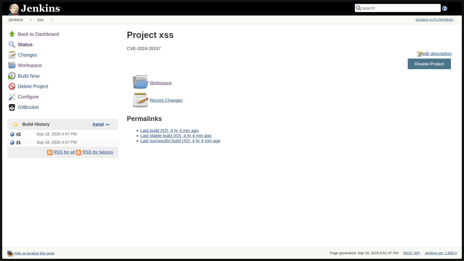 Project status page
